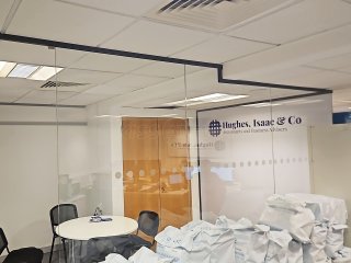 Hughes Isaac and Co (Caldicot, Monmouthshire): Glass Wall Corner Office
