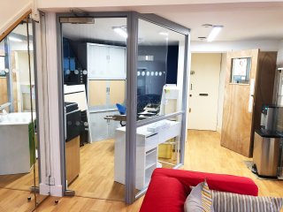 Humanify Ltd (Wandsworth, London): Glass Wall With Sliding Glass Hatch