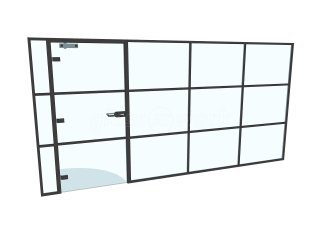 International Workplace Solutions (Swansea, Wales): T-Bar Aluminium Black Framed Glass Walls and Doors
