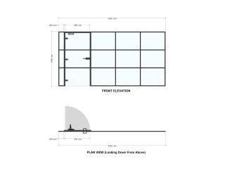 International Workplace Solutions (Swansea, Wales): T-Bar Aluminium Black Framed Glass Walls and Doors