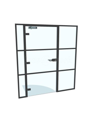 International Workplace Solutions (Swansea, Wales): T-Bar Aluminium Black Framed Glass Walls and Doors