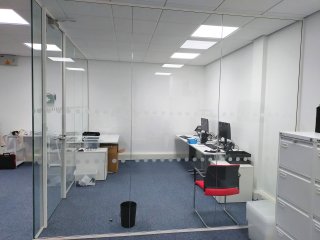 IntraHealth (Ellesmere Port, Cheshire): Glass Corner Office With Soundproofed Laminated Glazing