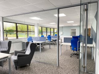 JR Pet Products (Brecon, Powys, Wales): Toughened Glass Frameless Partition and Door