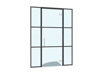 JC Cleaning Services (Reading, Berkshire): T-Bar Aluminium Black Framed Glass Door and Side Panels