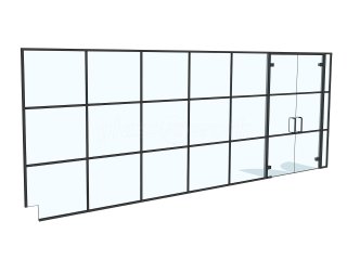 JMK Clothing (Kings Cross, London): T-Bar Aluminium Black Framed Warehouse Glass Wall and Doors