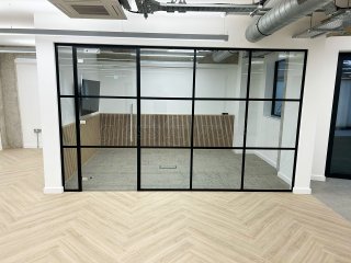 JWC Group (The City, London): T-Bar Aluminium Black Framed Glass Walls and Doors