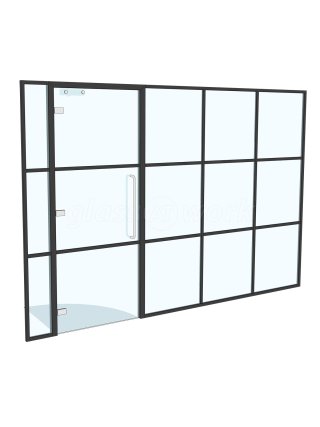 JWC Group (The City, London): T-Bar Aluminium Black Framed Glass Walls and Doors