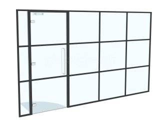 JWC Group (The City, London): T-Bar Aluminium Black Framed Glass Walls and Doors
