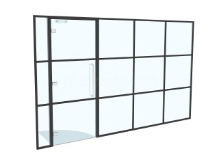 JWC Group (The City, London): T-Bar Aluminium Black Framed Glass Walls and Doors