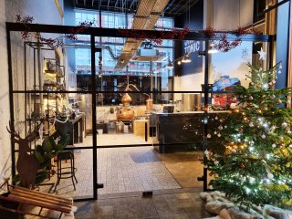 Jim & Tonic (Stratford, London): T-Bar Aluminium Black Framed Glass Double Doors