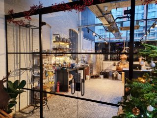 Jim & Tonic (Stratford, London): T-Bar Aluminium Black Framed Glass Double Doors