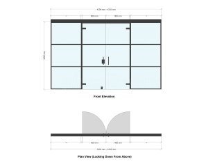 Jim & Tonic (Stratford, London): T-Bar Aluminium Black Framed Glass Double Doors