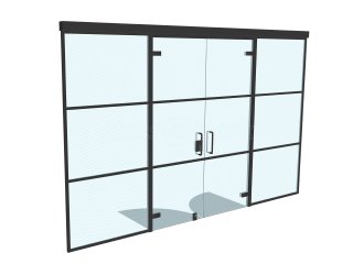 Jim & Tonic (Stratford, London): T-Bar Aluminium Black Framed Glass Double Doors