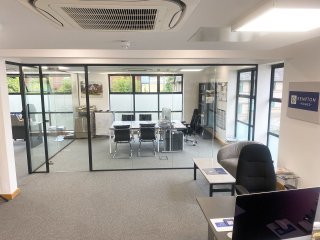 Kempton Homes (Westerham, Kent): Acoustic Glass Office Partition With Black Frame