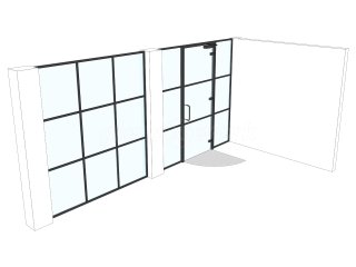 King Welsh (Plymouth, Devon): T-bar Glass Office Front With Door