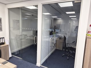 LPL Construction Services (Wythenshawe, Manchester): Glass Office Doors and Side Panels
