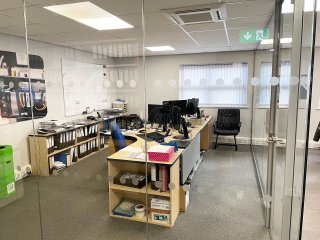 Lenze Limited (Bedford, Bedfordshire): Glass Office Partition Corner Room With Soundproofing