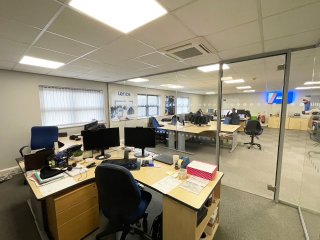 Lenze Limited (Bedford, Bedfordshire): Glass Office Partition Corner Room With Soundproofing