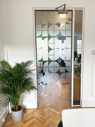London Advertising (Soho, London): Internal Glass Door and Side Panel