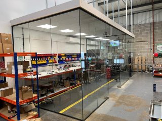 Lowry Lighting Solutions (Wellingborough, Northamptonshire): Warehouse Glass Partition Rooms