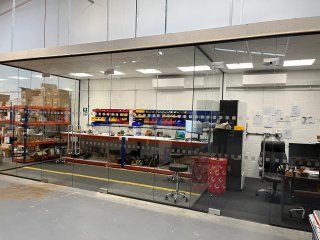 Lowry Lighting Solutions (Wellingborough, Northamptonshire): Warehouse Glass Partition Rooms