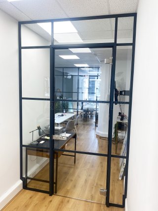 Millenial Developments (Fitzrovia, London): T-Bar Aluminium Black Framed Glass Walls and Doors