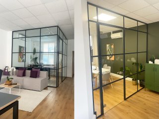 Millenial Developments (Fitzrovia, London): T-Bar Aluminium Black Framed Glass Walls and Doors
