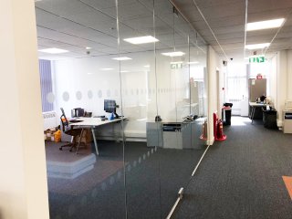 Managed Enterprise Technologies Ltd (Edgbaston, Birmingham): Toughened Glass Office Partition, Frameless Door