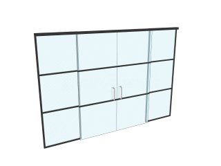MTWarchitects (Harrow, London): Sliding Toughened Glass Double Doors With Black Metal Banding