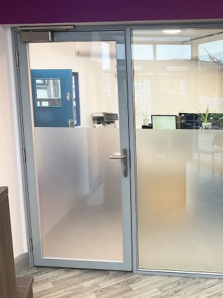 Meole Brace School (Shrewsbury, Shropshire): Double Glazed Glass Partition Wall and Door [for sound reduction]