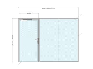 Meole Brace School (Shrewsbury, Shropshire): Double Glazed Glass Partition Wall and Door [for sound reduction]