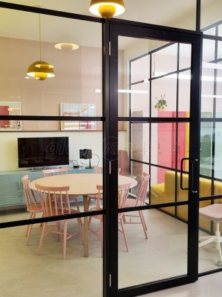 Mustard Made (Camden, London): T-Bar Black Aluminium Framed Glass Corner Room