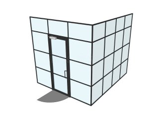 Mustard Made (Camden, London): T-Bar Black Aluminium Framed Glass Corner Room