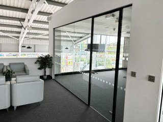 NK Motors [Kia Derby] (Derby, Derbyshire): Car Showroom and Glass Office Partitions
