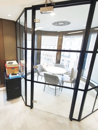Orion Group (Mayfair, London): T-Bar Glass Corner Room With Panel Glazing Effect