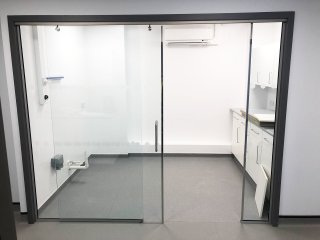 PJ Spillings [Builders] Ltd (Lowestoft, Suffolk): Glazed Office Screen With Framed Sliding Glass Door