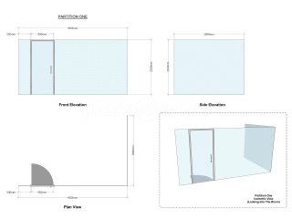 PLANED (Narberth, Pembrokeshire): Office Interior Glazed Corner Room and Door