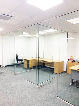 PTS Compliance (Chandlers Ford, Hampshire): Multiple Glass Rooms Using Our Frameless Glass Partition System
