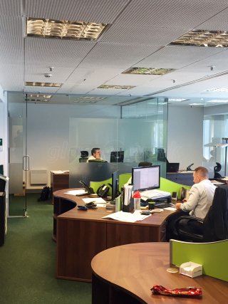 Partner Construction (Spennymoor, County Durham): Toughened Glass Partition Offices With Glazed Separating Wall