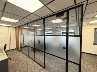 Pharoah Fencing (Chelmsford, Essex): T-Bar Aluminium Banded Glass Partitioning