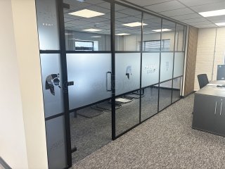 Pharoah Fencing (Chelmsford, Essex): T-Bar Aluminium Banded Glass Partitioning