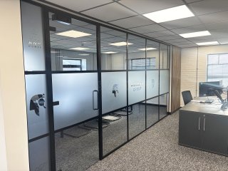 Pharoah Fencing (Chelmsford, Essex): T-Bar Aluminium Banded Glass Partitioning