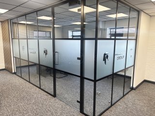 Pharoah Fencing (Chelmsford, Essex): T-Bar Aluminium Banded Glass Partitioning
