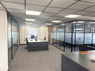 Pharoah Fencing (Chelmsford, Essex): T-Bar Aluminium Banded Glass Partitioning