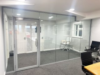 Pinewood Structures (Gamlingay, Bedfordshire): Double Glazed Glass Partition