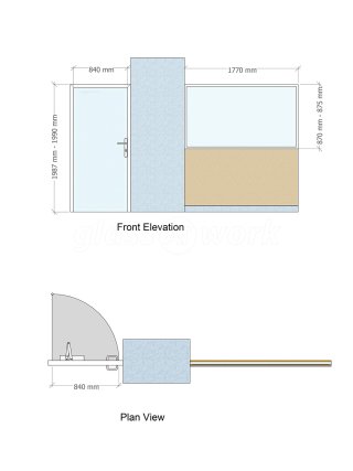 Plandescil (Norwich, Norfolk): Double Glazed Half Height Partition and Glass Door