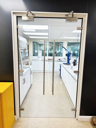 Polymer Systems Technology (High Wycombe, Buckinghamshire): Toughened Glass Double Doors