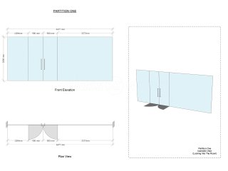 Protos Networks (Chester, Cheshire): Office Partition With Double Frameless Glass Doorset