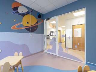 R and B Decorators and Refurbishment (Stevenage, Hertfordshire): Acoustic Glass Partition With Framed Doorleaf
