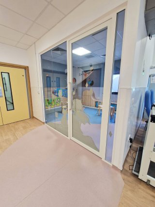 R and B Decorators and Refurbishment (Stevenage, Hertfordshire): Acoustic Glass Partition With Framed Doorleaf
